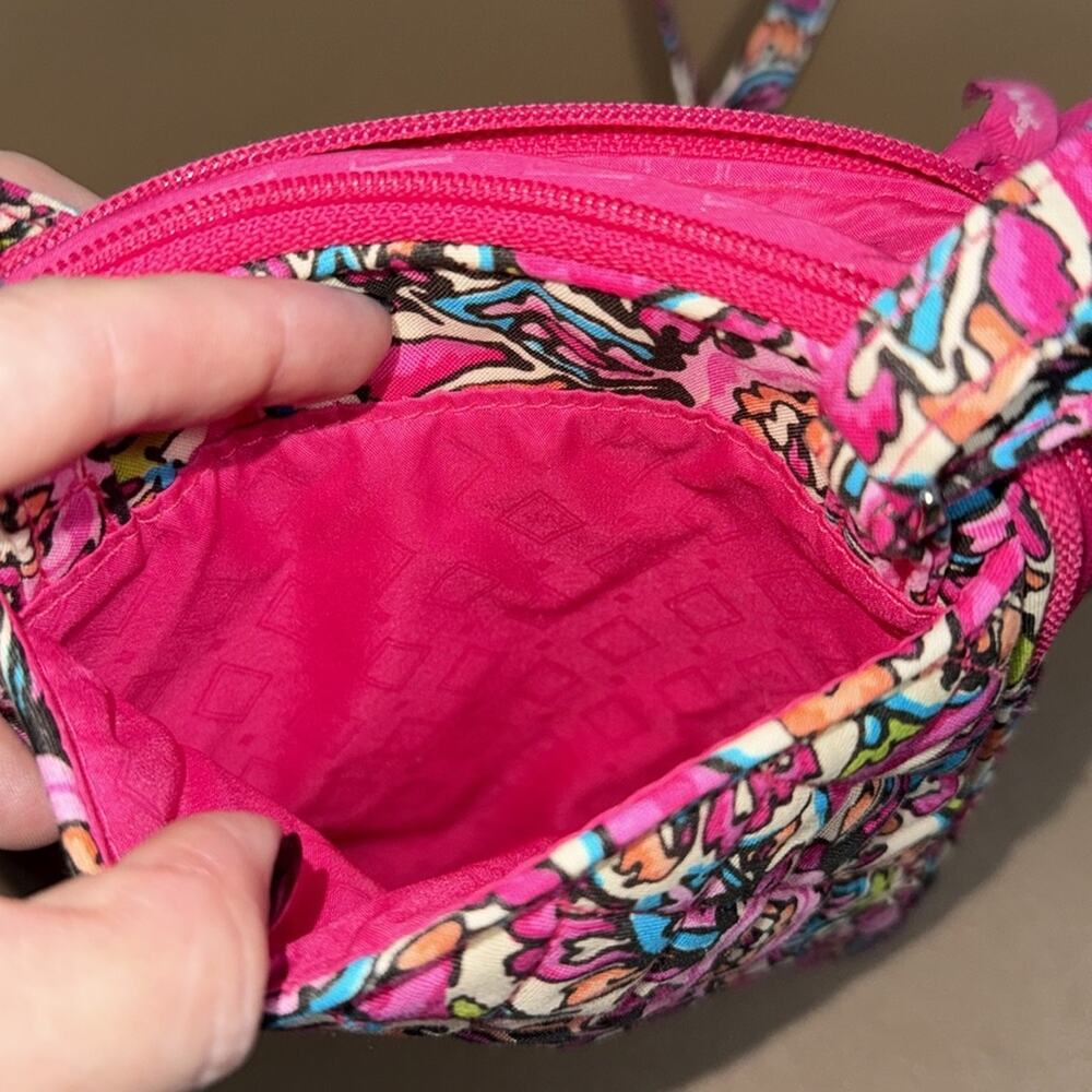 Vera Bradley Shoulder Bag Crossbody mini sunburnt floral pink adjustable straps - Picture 9 of 10